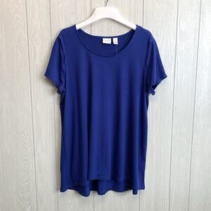 Weekends By Chico’s Bridget Top Blue Size 2 (Large) NWT